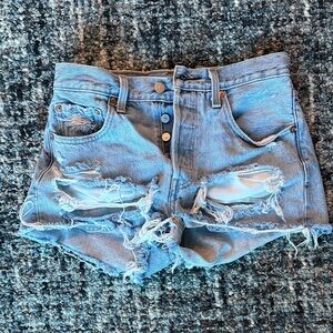 Levi's Light Blue Distressed Jean Shorts